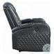 Alair Dark Gray Leather Aire Power Recliner with Bluetooth Speaker and Cooling Cup Holder