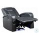 Alair Dark Gray Leather Aire Power Recliner with Bluetooth Speaker and Cooling Cup Holder