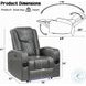 Alair Dark Gray Leather Aire Power Recliner with Bluetooth Speaker and Cooling Cup Holder