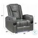 Alair Dark Gray Leather Aire Power Recliner with Bluetooth Speaker and Cooling Cup Holder