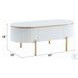 Daveigh White High Gloss and Gold Oval Coffee Table