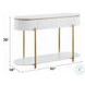 Daveigh White High Gloss and Gold Oval Sofa Table