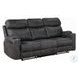 Hirah Dark Gray Polish Microfiber 86" Reclining Sofa
