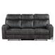 Hirah Dark Gray Polish Microfiber 86" Reclining Sofa