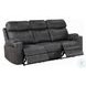 Hirah Dark Gray Polish Microfiber 86" Reclining Sofa