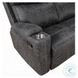 Hirah Dark Gray Polish Microfiber 86" Reclining Sofa