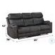 Hirah Dark Gray Polish Microfiber 86" Reclining Sofa