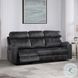 Hirah Dark Gray Polish Microfiber 86" Reclining Sofa