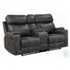 Hirah Dark Gray Polish Microfiber Reclining Living Room Set