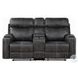 Hirah Dark Gray Polish Microfiber Reclining Living Room Set