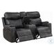 Hirah Dark Gray Polish Microfiber Reclining Living Room Set