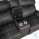 Hirah Dark Gray Polish Microfiber 75" Reclining Loveseat with Console and USB Charging