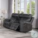 Hirah Dark Gray Polish Microfiber 75" Reclining Loveseat with Console and USB Charging