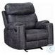 Hirah Dark Gray Polish Microfiber Reclining Living Room Set
