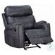 Hirah Dark Gray Polish Microfiber Reclining Living Room Set