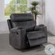 Hirah Dark Gray Polish Microfiber Glider Recliner