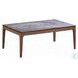 Bevis Engineered Stone and Walnut Rectangular Coffee Table