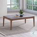 Bevis Engineered Stone and Walnut Rectangular Coffee Table