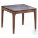 Bevis Engineered Stone and Walnut Square End Table
