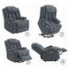 Omarion Blue Power Lift Recliner with Heating Massage and USB Charging