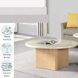 Qwin White and Oak Round Marble Top Cocktail Table