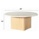 Qwin White and Oak Round Marble Top Cocktail Table