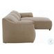 Veata Light Brown Suede Sectional Sofa