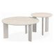 Ingram White and Light Gray Round Sintered Stone Cocktail Table