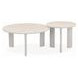 Ingram White and Light Gray Round Sintered Stone Cocktail Table
