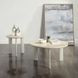 Ingram White and Light Gray Round Sintered Stone Cocktail Table