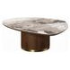 Willene Beige and Dark Oak Free Form Ceramic Top Occassional Table Set