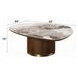Willene Beige and Dark Oak Free Form Ceramic Top Cocktail Table