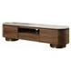 Willene White and Dark Oak 71" Ceramic Top TV Stand