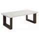 Edwyn White and Espresso Marble Top Occassional Table Set