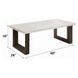 Edwyn White and Espresso Rectangular Marble Top Cocktail Table
