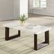 Edwyn White and Espresso Marble Top Occassional Table Set