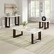 Edwyn White and Espresso Marble Top Occassional Table Set