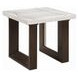 Edwyn White and Espresso Marble Top Occassional Table Set