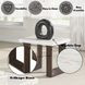 Edwyn White and Espresso Square Marble Top End Table