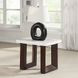Edwyn White and Espresso Square Marble Top End Table