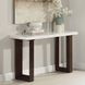Edwyn White and Espresso Rectangular Marble Top Sofa Table