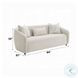 Etienne Beige Linen 84" Sofa with 3 Pillows