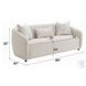 Etienne Beige Linen 84" Sofa with 3 Pillows