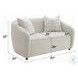 Etienne Beige Linen 67" Loveseat with 3 Pillows