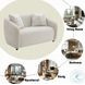 Etienne Beige Linen 67" Loveseat with 3 Pillows
