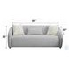 Etienne Gray Linen 84" Sofa with 3 Pillows