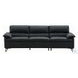 Eilene Black Top Grain Leather Living Room Set