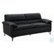 Eilene Black Top Grain Leather Living Room Set