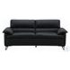 Eilene Black Top Grain Leather Living Room Set