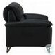 Eilene Black Top Grain Leather Living Room Set